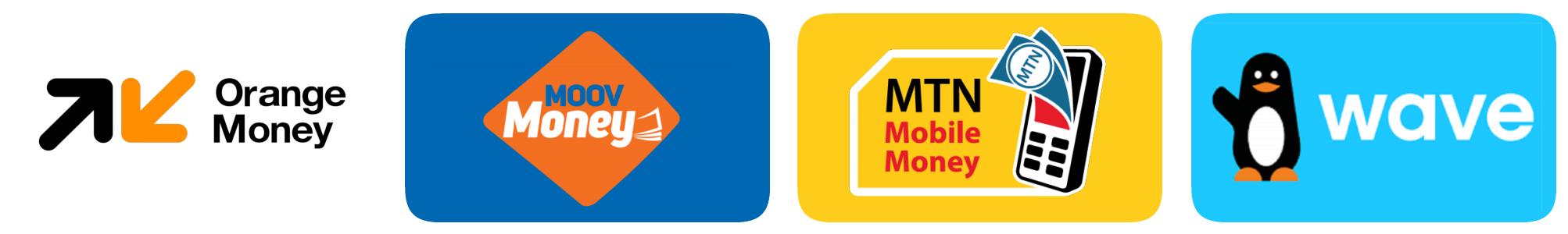 Orange Money · Moov · MTN · Wave